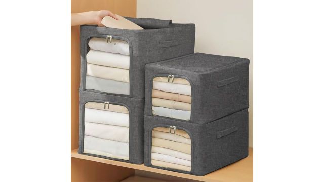 Yellow Weaves 2 Pcs Clothes Organiser For Wardrobe