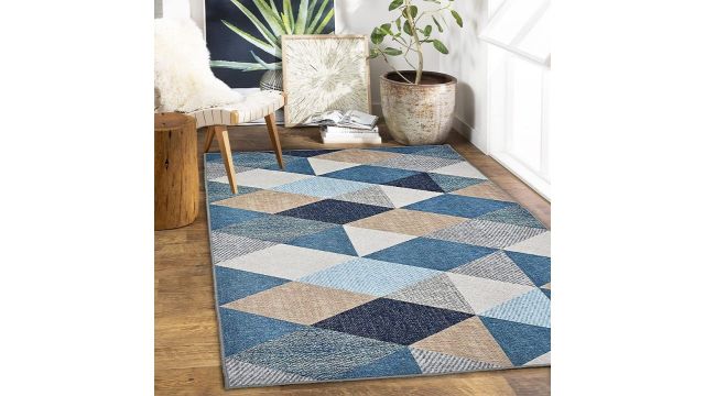 ishro home 3x5 Feet 3D Jet Multi Printed Carpet