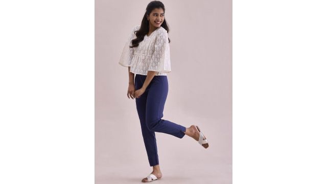 navy blue relaxed fit trousers