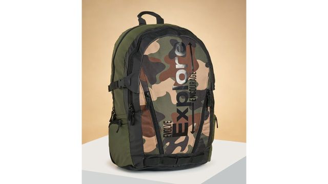 Ajile Olive Printed Casual Men Backpacks
