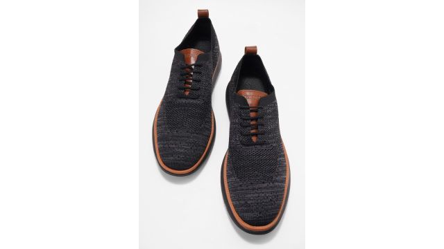 Black Knit Oxford Casual Shoes