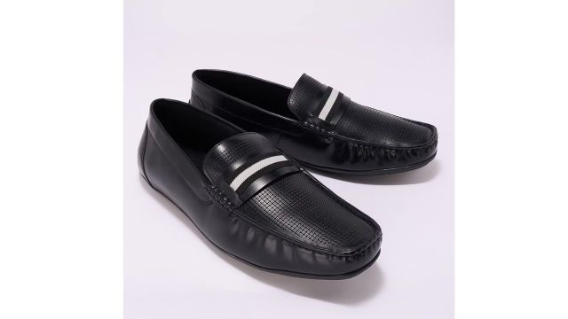 Black Textured Casual Men Casual Shoes