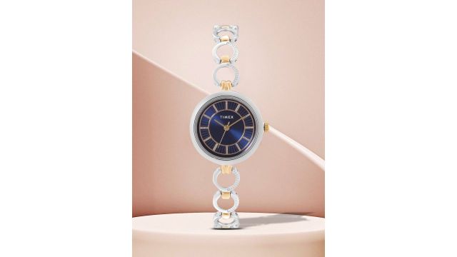 Round 21mm Blue Dial Analog Women Watch