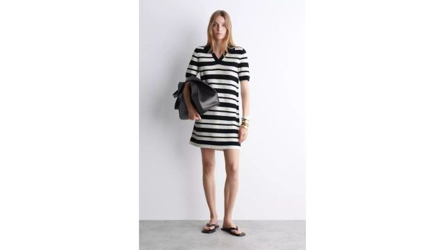 COS open-knit polo mini dress