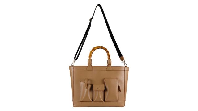 Camel Brown Tote With Detachable Crossbody Strap