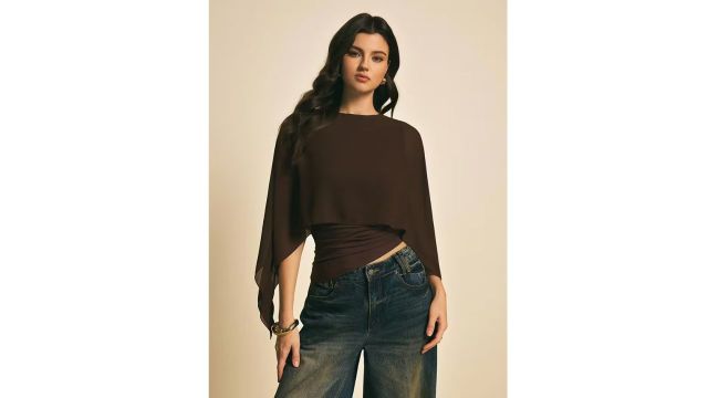 Cape-Style Fake Two-Piece Top