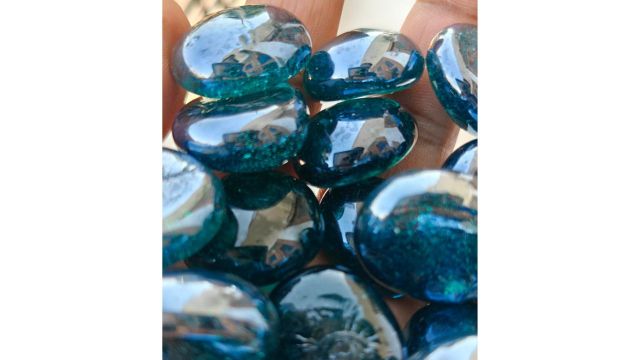 Caribbean Blue Glass Gems Stones