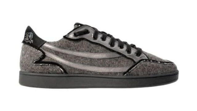 Grey Canvas Shoes With Baaz Detailing 