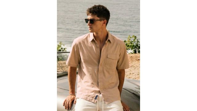 Dennis Lingo's beige solid shirt 