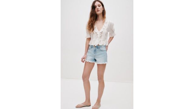 Frayed Denim Shorts