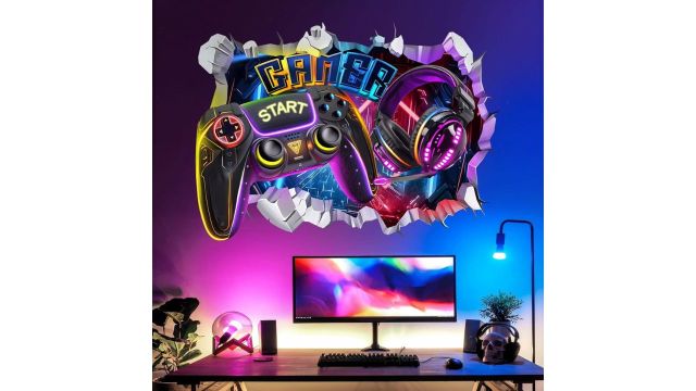 GADGETS WRAP 3D Gamer Boy Wall Sticker