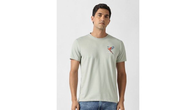 Men Graphic Printed Round Neck Cotton T-shirt