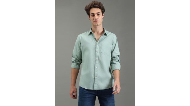 Green Regular-Fit Casual Shirt