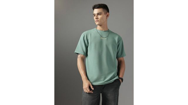 Self-Design Raglan Sleeves Relaxed Fit T-shirt