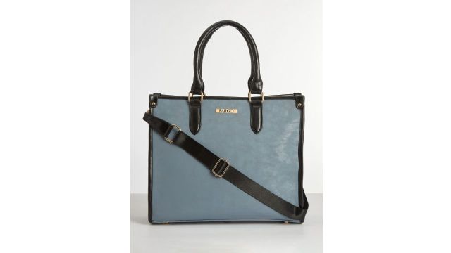 Grey & Black Tote With 12-Inch Laptop Support