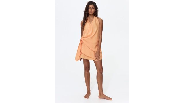 Halterneck Wrapover Beach Dress