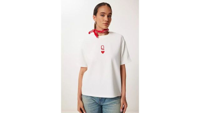 Happiness Istanbul Printed Oversize Knitted T-Shirt