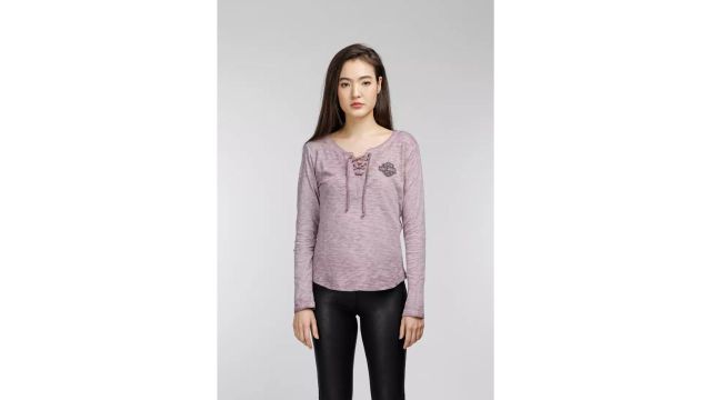 Harley-Davidson Throttle Lace-Up Knit Top