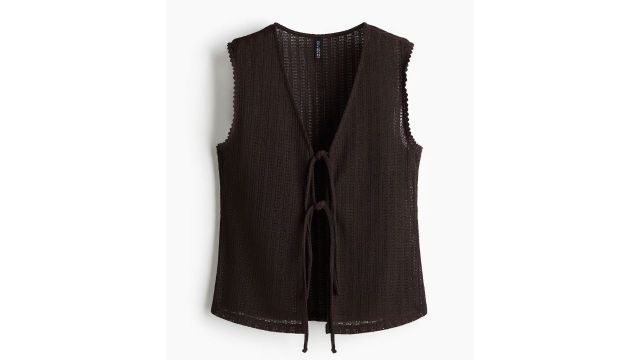 Knitted Tie-front Top