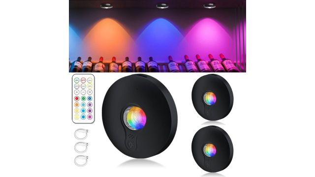 LED Under Cabinet Rechargeable RGB Puck Lights