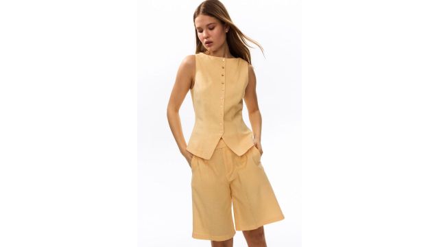 Linen-blend Bermuda Shorts