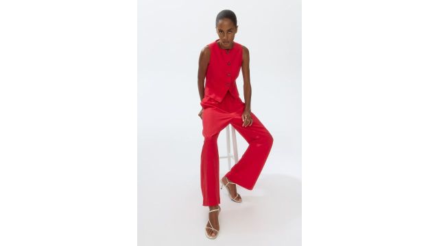 Linen-blend Drawstring Trousers