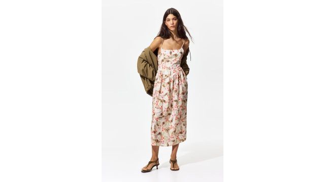 Linen-blend Strappy Dress