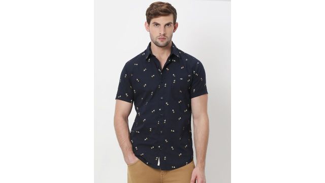 Mufti's geometric printed shirt