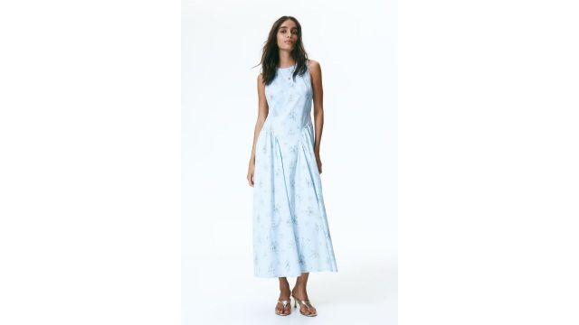 Open-back Cotton Poplin Dress