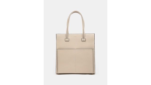 Oversized Grey Shoulder Tote With Mobile Pouch