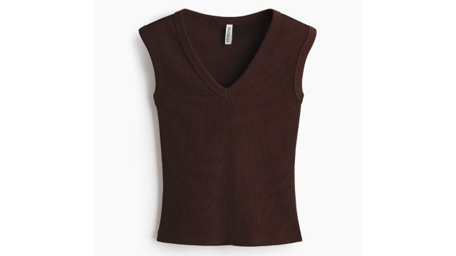 Ribbed V-neck Vest Top