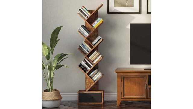 Solid Sheesham Wood Corner Book Shelf