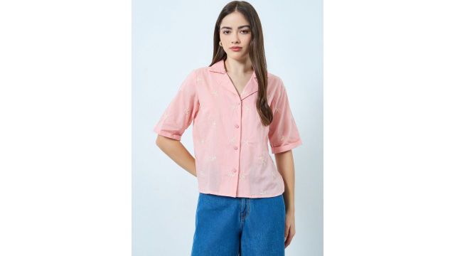 Styli's pink embroidered top