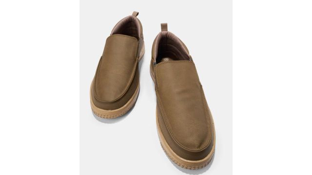 Tan Canvas Slip-On Casual Shoes
