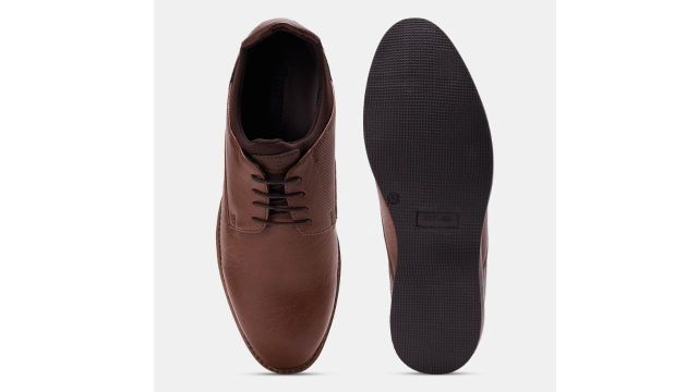 Tan Colour Block Derby Shoes