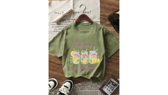 Tween Girl 1pc Printed Pullover Short Sleeve T-Shirt