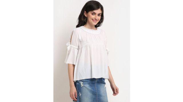 Cold-Shoulder Georgette Top
