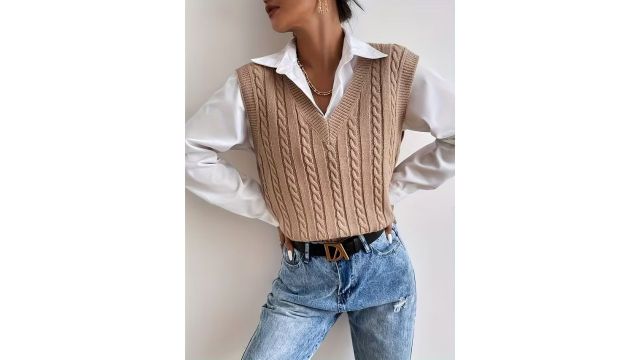 Spring And Summer Women'S Fashion V-Neck Pullover Sleeveless Vest Waistcoat