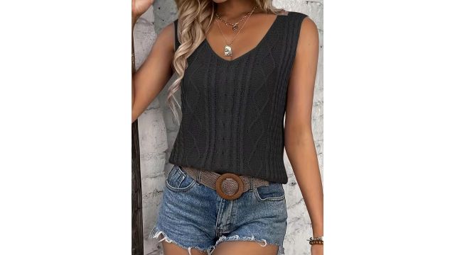 Women's Sweater V-Neck Vest Top Casual New Style
