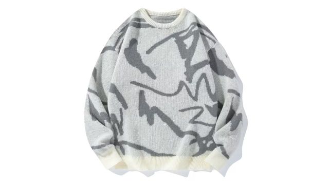 Xingfan OBM Men's Funny Long Sleeve Round Neck Sweater
