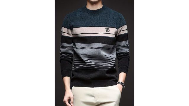 Men'S Autumn Winter Plus Velvet Thick Sweater