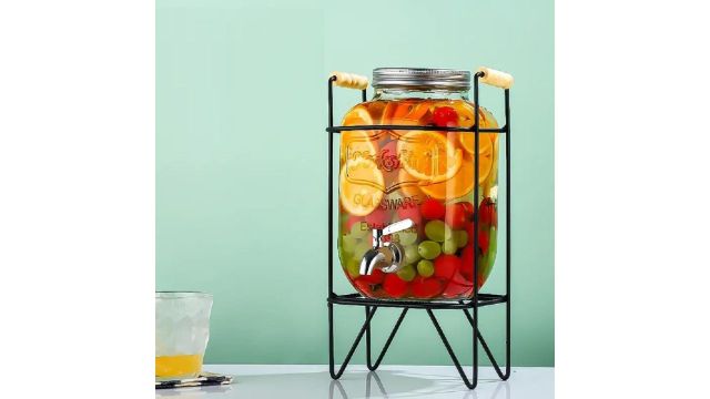 5 L Glass Beverage Dispenser with Stand