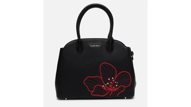 Allen Solly Black Embroidered Casual Polyurethane Women Handbag