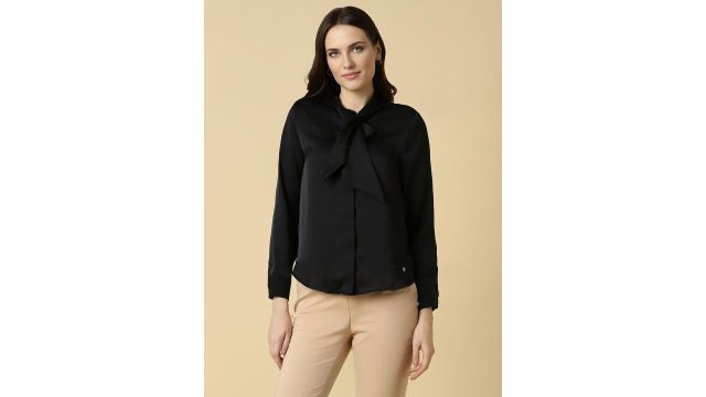 Allen Solly women Built-Up Collar Formal Shirt