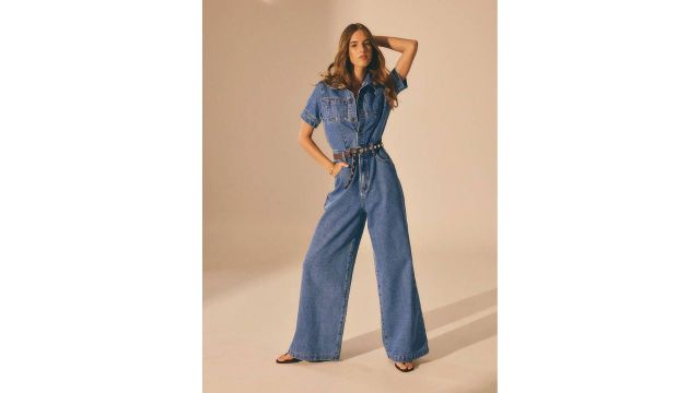 Aralina Women's Light Blue Summer Casual Denim Jumpsuit