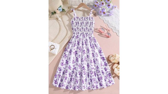 Baesd Floral Printed Fit & Flare Maxi Dress