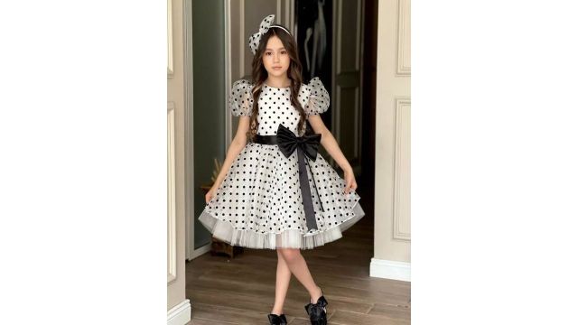 Baesd Polka Dot Printed Fit & Flare Dress