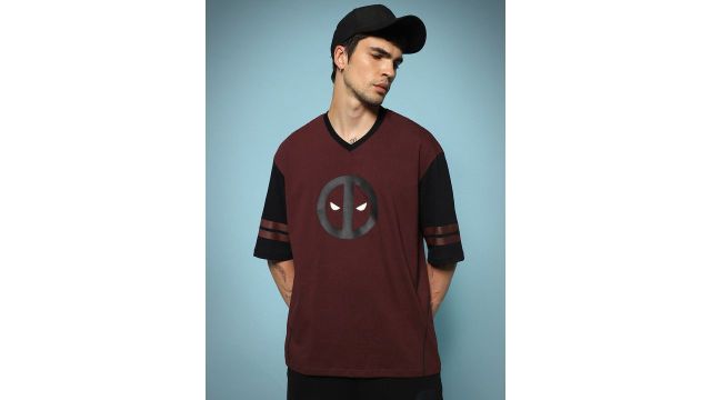 Bewakoof x OFFICIAL MARVEL MERCHANDISE Graphic Printed Cotton Oversized T-shirt