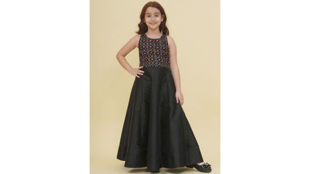 Bitiya by Bhama Ethnic Motifs Embroidered Fit & Flare Maxi Dress