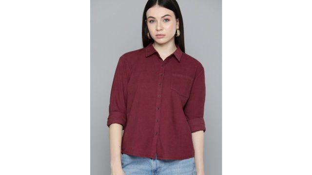 Chemistry Casual Pure Cotton Corduroy Shirt